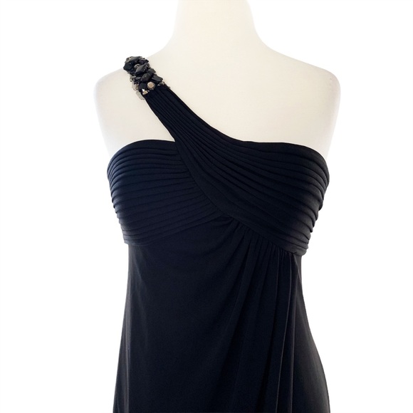BCBG Maxazria black one shoulder gown size S - Picture 3 of 6